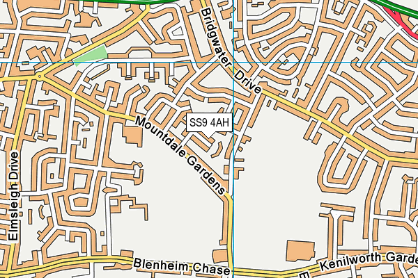SS9 4AH map - OS VectorMap District (Ordnance Survey) SS9 4AH map - OS VectorMap District (Ordnance Survey)