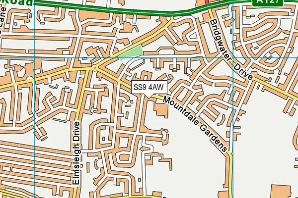 SS9 4AW map - OS VectorMap District (Ordnance Survey) SS9 4AW map - OS VectorMap District (Ordnance Survey)