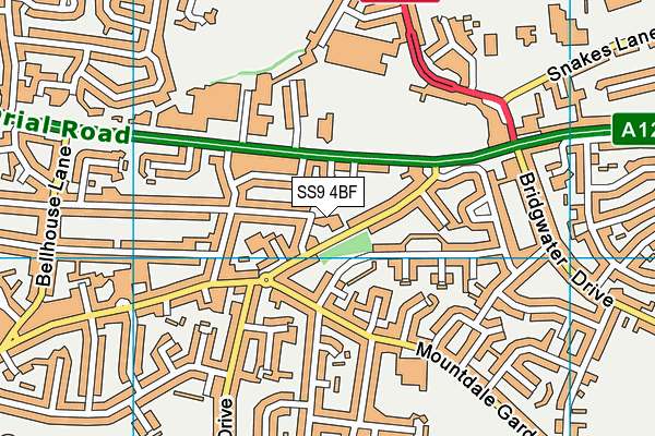 SS9 4BF map - OS VectorMap District (Ordnance Survey) SS9 4BF map - OS VectorMap District (Ordnance Survey)