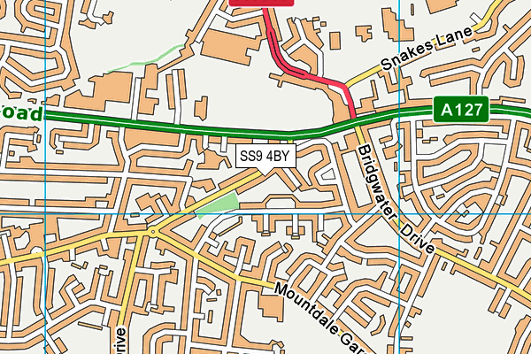 SS9 4BY map - OS VectorMap District (Ordnance Survey) SS9 4BY map - OS VectorMap District (Ordnance Survey)
