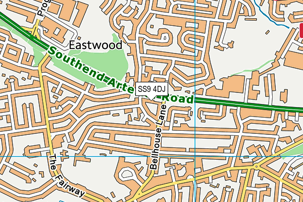SS9 4DJ map - OS VectorMap District (Ordnance Survey) SS9 4DJ map - OS VectorMap District (Ordnance Survey)
