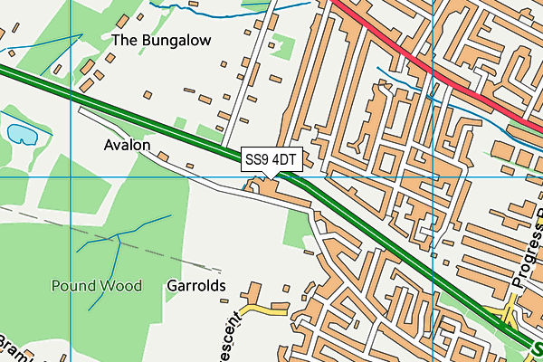 SS9 4DT map - OS VectorMap District (Ordnance Survey)