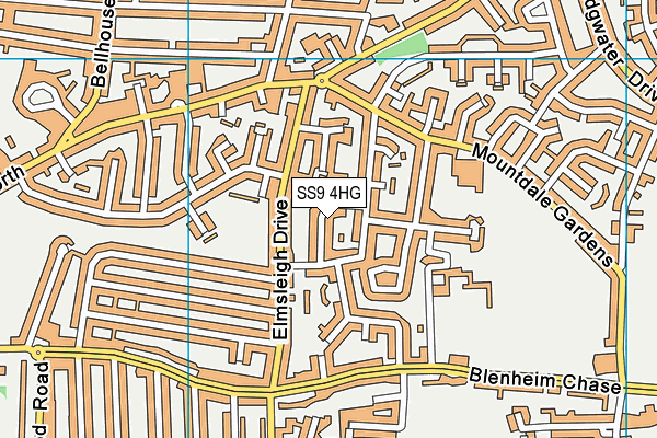 SS9 4HG map - OS VectorMap District (Ordnance Survey) SS9 4HG map - OS VectorMap District (Ordnance Survey)