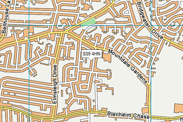 SS9 4HN map - OS VectorMap District (Ordnance Survey) SS9 4HN map - OS VectorMap District (Ordnance Survey)