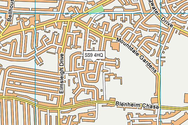 SS9 4HQ map - OS VectorMap District (Ordnance Survey) SS9 4HQ map - OS VectorMap District (Ordnance Survey)