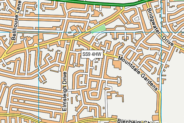 SS9 4HW map - OS VectorMap District (Ordnance Survey) SS9 4HW map - OS VectorMap District (Ordnance Survey)