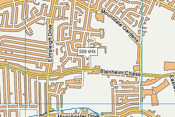 SS9 4HX map - OS VectorMap District (Ordnance Survey) SS9 4HX map - OS VectorMap District (Ordnance Survey)
