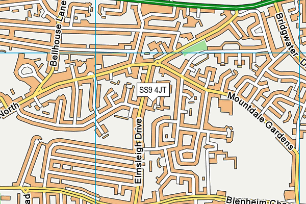 SS9 4JT map - OS VectorMap District (Ordnance Survey) SS9 4JT map - OS VectorMap District (Ordnance Survey)