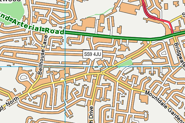 SS9 4JU map - OS VectorMap District (Ordnance Survey) SS9 4JU map - OS VectorMap District (Ordnance Survey)