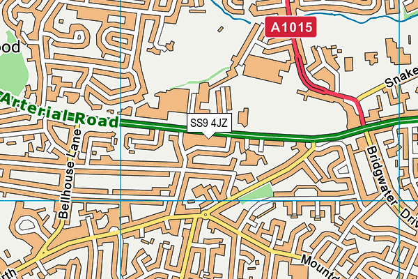 SS9 4JZ map - OS VectorMap District (Ordnance Survey) SS9 4JZ map - OS VectorMap District (Ordnance Survey)