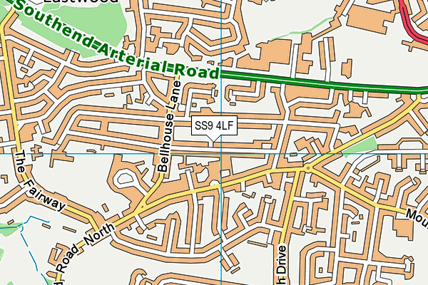 SS9 4LF map - OS VectorMap District (Ordnance Survey) SS9 4LF map - OS VectorMap District (Ordnance Survey)