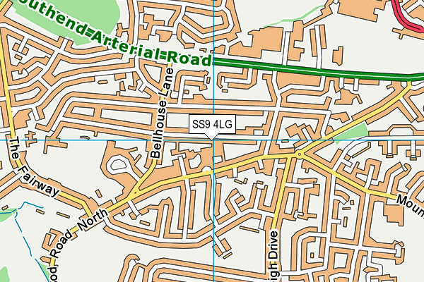 SS9 4LG map - OS VectorMap District (Ordnance Survey) SS9 4LG map - OS VectorMap District (Ordnance Survey)