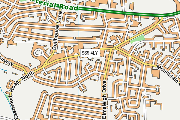 SS9 4LY map - OS VectorMap District (Ordnance Survey) SS9 4LY map - OS VectorMap District (Ordnance Survey)