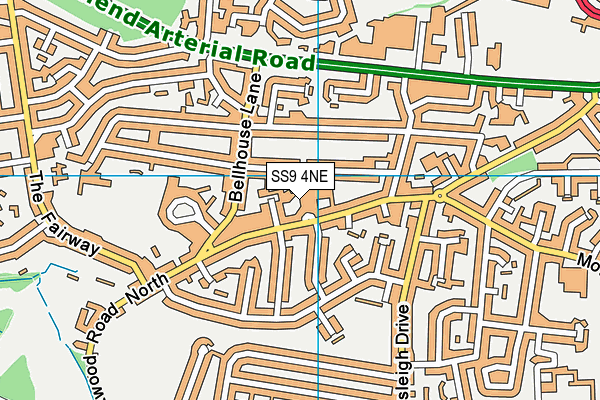 SS9 4NE map - OS VectorMap District (Ordnance Survey) SS9 4NE map - OS VectorMap District (Ordnance Survey)