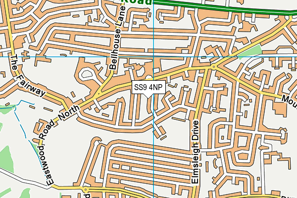 SS9 4NP map - OS VectorMap District (Ordnance Survey) SS9 4NP map - OS VectorMap District (Ordnance Survey)