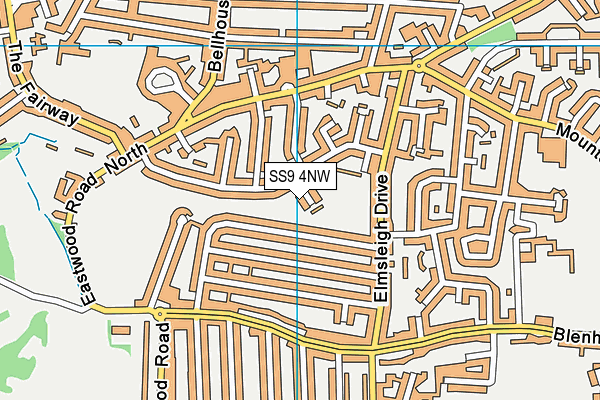 SS9 4NW map - OS VectorMap District (Ordnance Survey) SS9 4NW map - OS VectorMap District (Ordnance Survey)