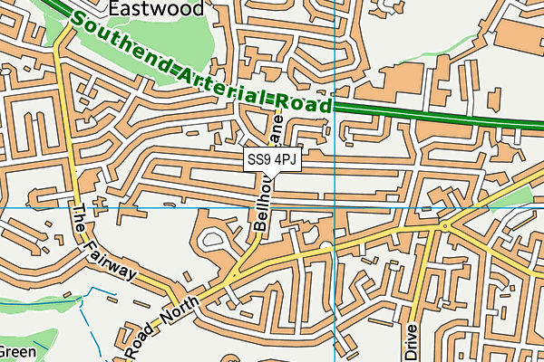 SS9 4PJ map - OS VectorMap District (Ordnance Survey) SS9 4PJ map - OS VectorMap District (Ordnance Survey)