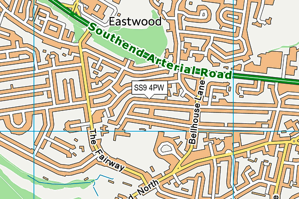 SS9 4PW map - OS VectorMap District (Ordnance Survey) SS9 4PW map - OS VectorMap District (Ordnance Survey)