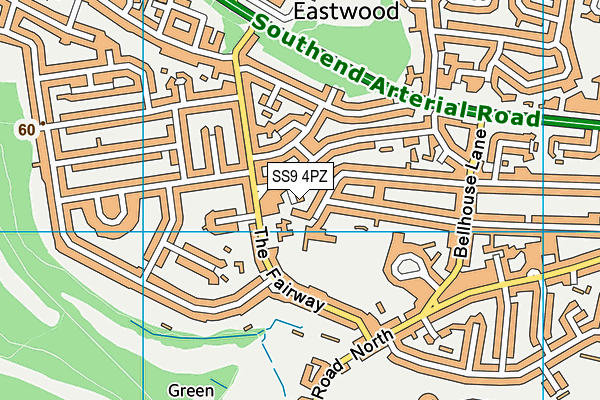 SS9 4PZ map - OS VectorMap District (Ordnance Survey) SS9 4PZ map - OS VectorMap District (Ordnance Survey)