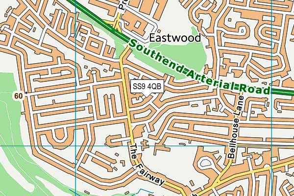 SS9 4QB map - OS VectorMap District (Ordnance Survey) SS9 4QB map - OS VectorMap District (Ordnance Survey)