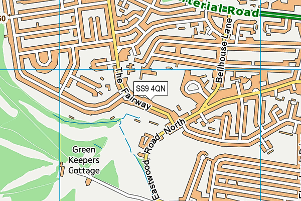 SS9 4QN map - OS VectorMap District (Ordnance Survey) SS9 4QN map - OS VectorMap District (Ordnance Survey)