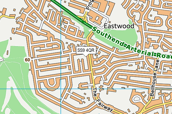 SS9 4QR map - OS VectorMap District (Ordnance Survey) SS9 4QR map - OS VectorMap District (Ordnance Survey)