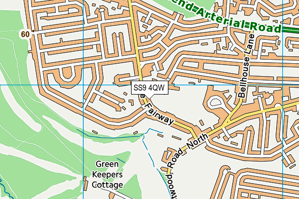 SS9 4QW map - OS VectorMap District (Ordnance Survey) SS9 4QW map - OS VectorMap District (Ordnance Survey)