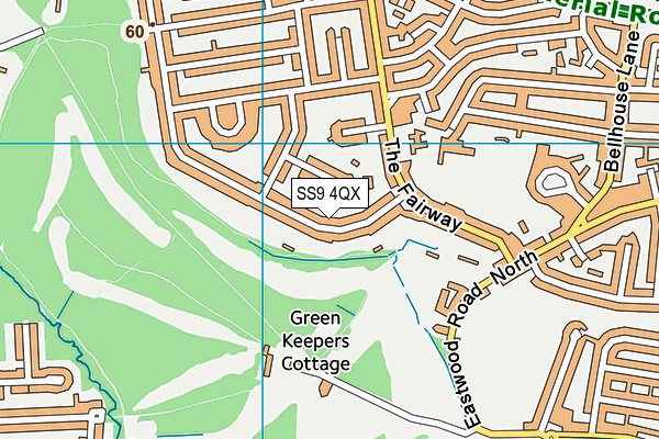 SS9 4QX map - OS VectorMap District (Ordnance Survey) SS9 4QX map - OS VectorMap District (Ordnance Survey)