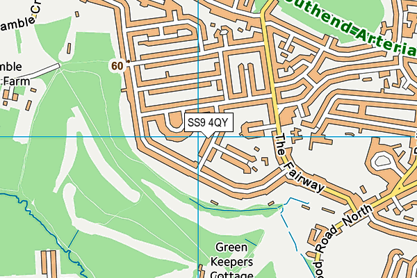 SS9 4QY map - OS VectorMap District (Ordnance Survey) SS9 4QY map - OS VectorMap District (Ordnance Survey)