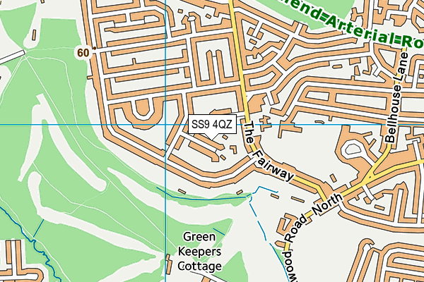 SS9 4QZ map - OS VectorMap District (Ordnance Survey) SS9 4QZ map - OS VectorMap District (Ordnance Survey)