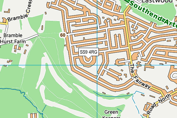 SS9 4RG map - OS VectorMap District (Ordnance Survey) SS9 4RG map - OS VectorMap District (Ordnance Survey)