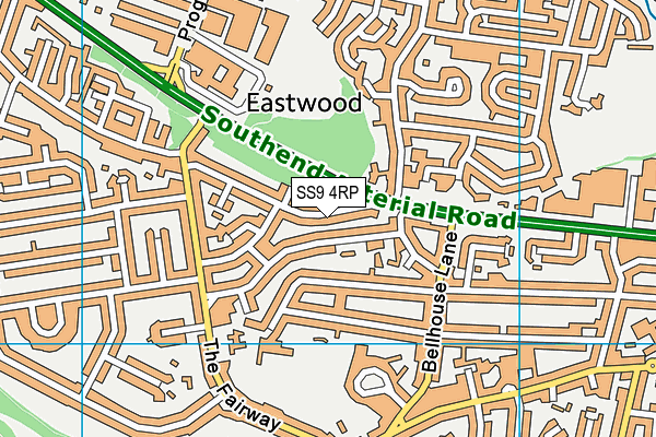 SS9 4RP map - OS VectorMap District (Ordnance Survey) SS9 4RP map - OS VectorMap District (Ordnance Survey)