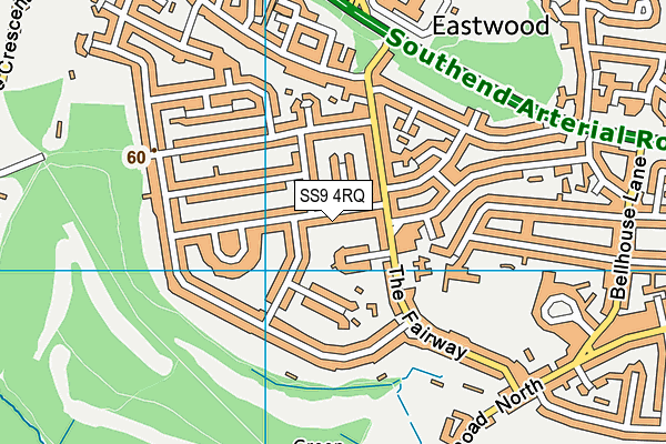 SS9 4RQ map - OS VectorMap District (Ordnance Survey) SS9 4RQ map - OS VectorMap District (Ordnance Survey)