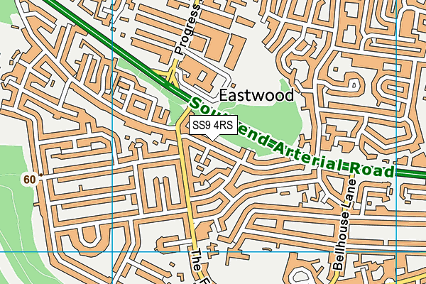 SS9 4RS map - OS VectorMap District (Ordnance Survey) SS9 4RS map - OS VectorMap District (Ordnance Survey)