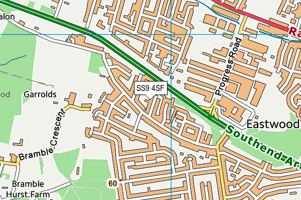 SS9 4SF map - OS VectorMap District (Ordnance Survey)
