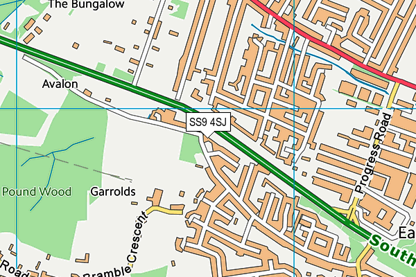 SS9 4SJ map - OS VectorMap District (Ordnance Survey)