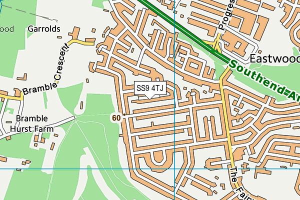 SS9 4TJ map - OS VectorMap District (Ordnance Survey) SS9 4TJ map - OS VectorMap District (Ordnance Survey)