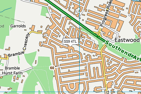 SS9 4TL map - OS VectorMap District (Ordnance Survey)