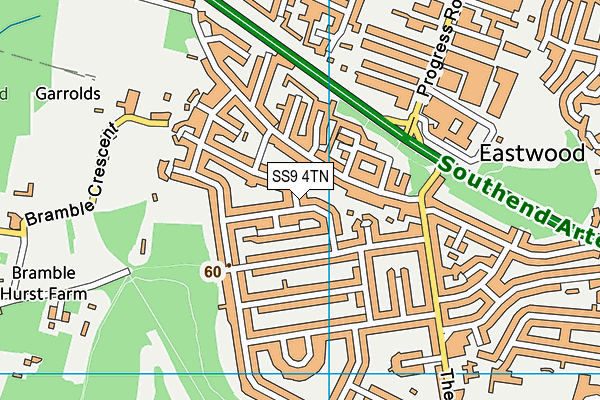 SS9 4TN map - OS VectorMap District (Ordnance Survey) SS9 4TN map - OS VectorMap District (Ordnance Survey)
