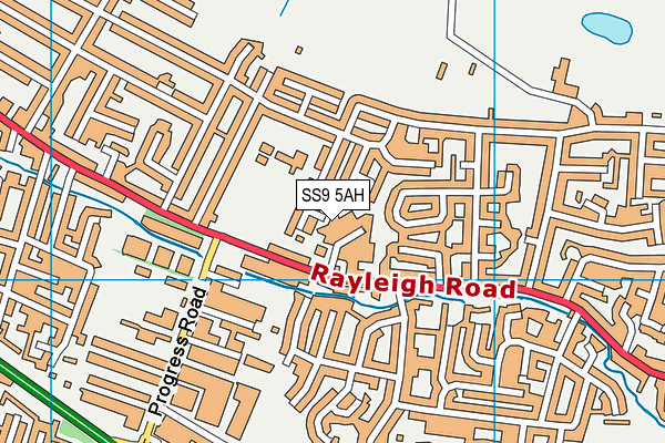 SS9 5AH map - OS VectorMap District (Ordnance Survey) SS9 5AH map - OS VectorMap District (Ordnance Survey)