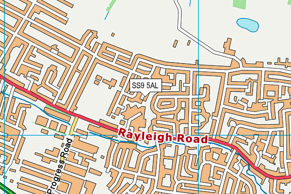 SS9 5AL map - OS VectorMap District (Ordnance Survey) SS9 5AL map - OS VectorMap District (Ordnance Survey)