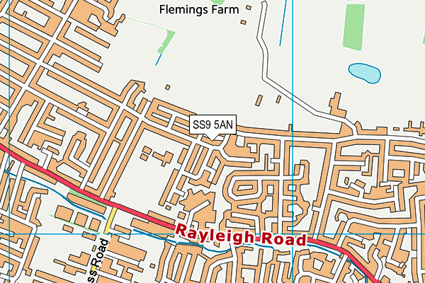 SS9 5AN map - OS VectorMap District (Ordnance Survey) SS9 5AN map - OS VectorMap District (Ordnance Survey)