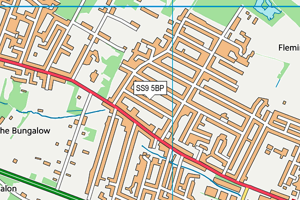 SS9 5BP map - OS VectorMap District (Ordnance Survey) SS9 5BP map - OS VectorMap District (Ordnance Survey)