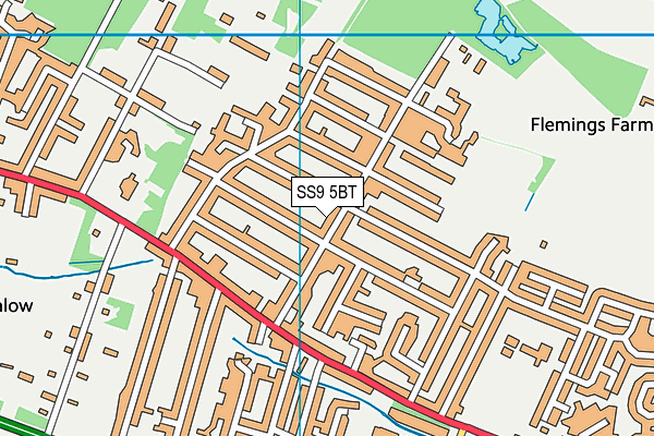 SS9 5BT map - OS VectorMap District (Ordnance Survey) SS9 5BT map - OS VectorMap District (Ordnance Survey)
