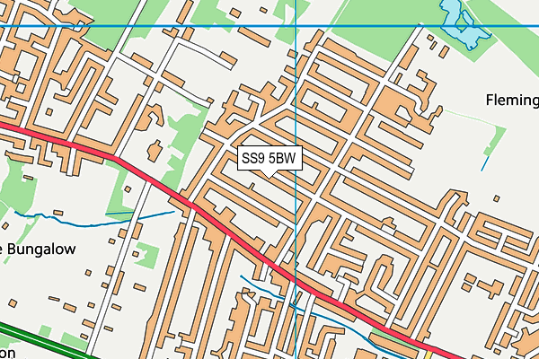 SS9 5BW map - OS VectorMap District (Ordnance Survey) SS9 5BW map - OS VectorMap District (Ordnance Survey)