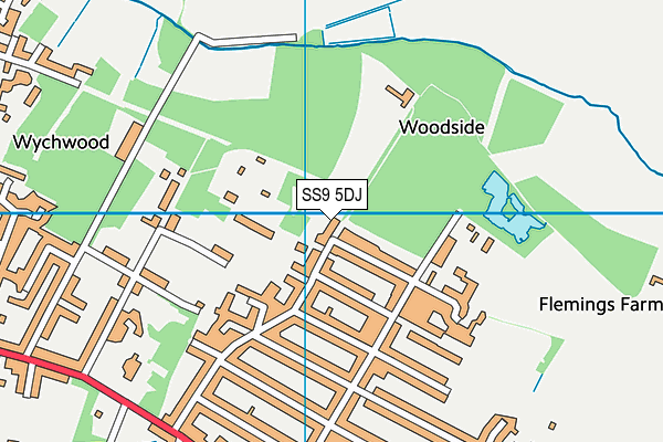 SS9 5DJ map - OS VectorMap District (Ordnance Survey) SS9 5DJ map - OS VectorMap District (Ordnance Survey)