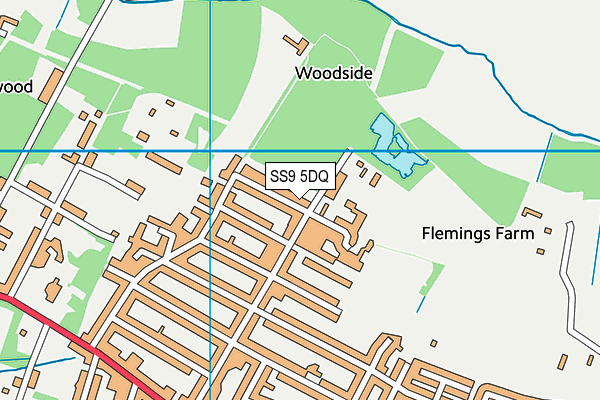 SS9 5DQ map - OS VectorMap District (Ordnance Survey) SS9 5DQ map - OS VectorMap District (Ordnance Survey)