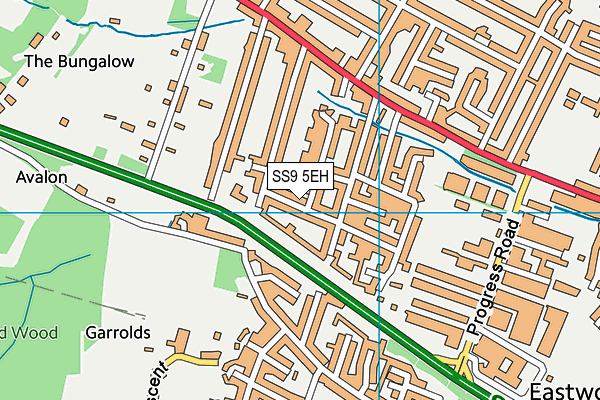SS9 5EH map - OS VectorMap District (Ordnance Survey) SS9 5EH map - OS VectorMap District (Ordnance Survey)