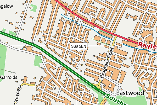 SS9 5EN map - OS VectorMap District (Ordnance Survey) SS9 5EN map - OS VectorMap District (Ordnance Survey)