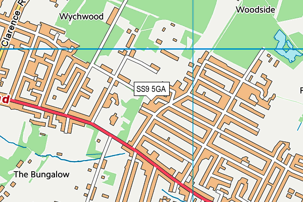 SS9 5GA map - OS VectorMap District (Ordnance Survey)